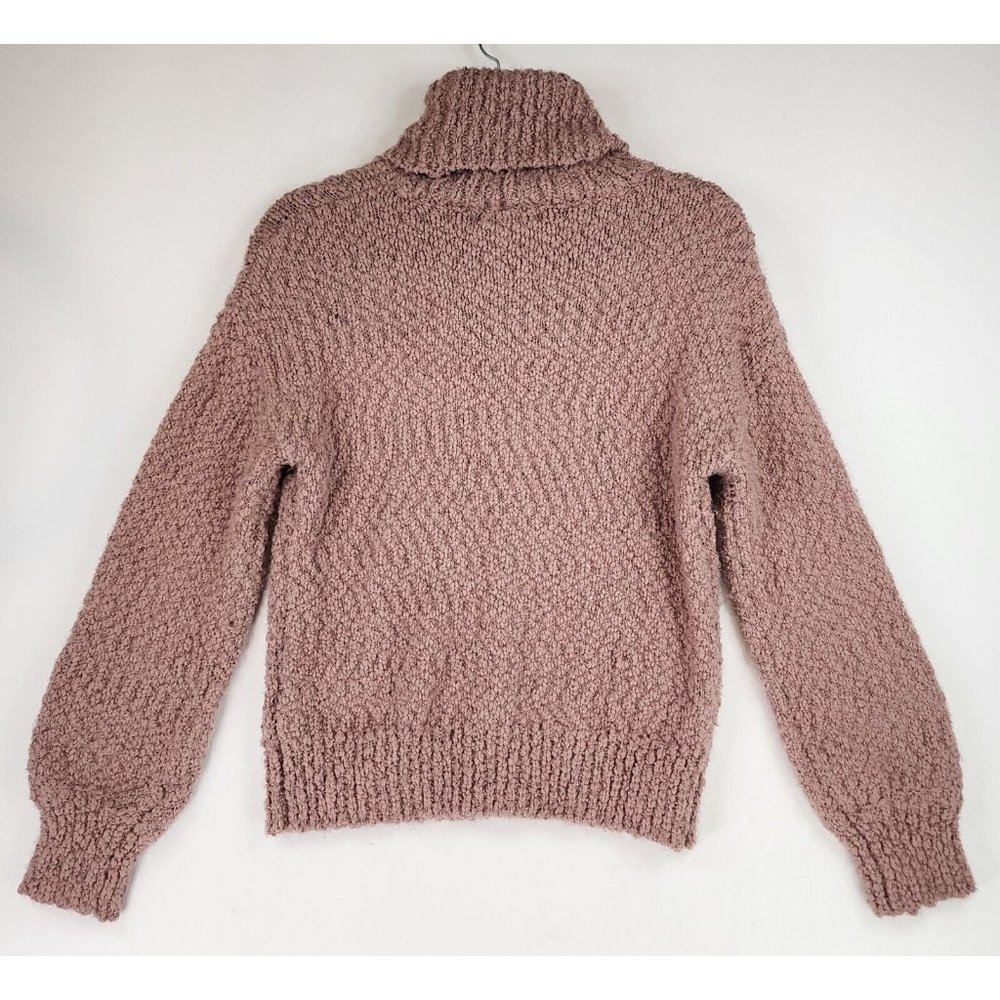 Yet Again Sweater Womens Small Pink Fluffy Soft Knitted Preppy Turtle Neck Top - Picture 2 of 10